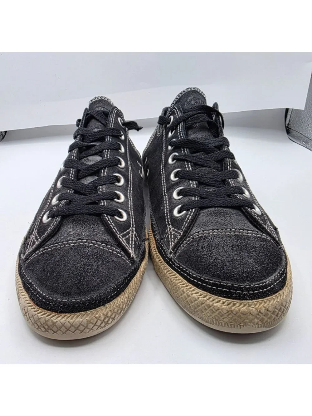 Converse All Star Mens Low Top Sneakers Mens 9 Black Leather Casual Shoes - Picture 11 of 14